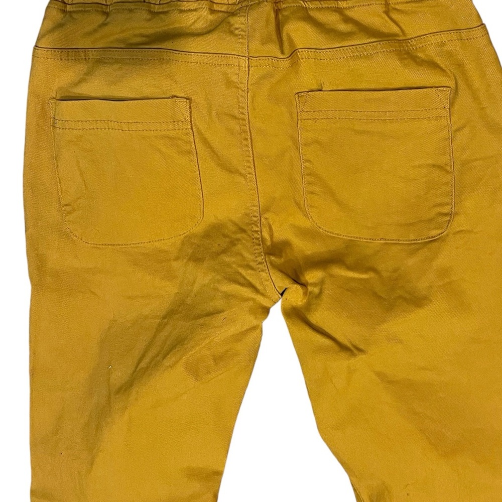 MAO Mustard Yellow Skinny Pants L fall autumn colors pockets elastic drawstring - Picture 4 of 8